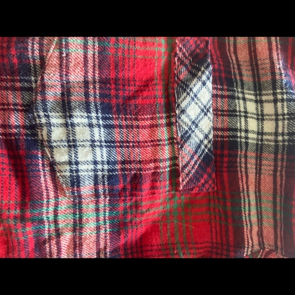 red button up pajama shirt - Picture 2 of 3